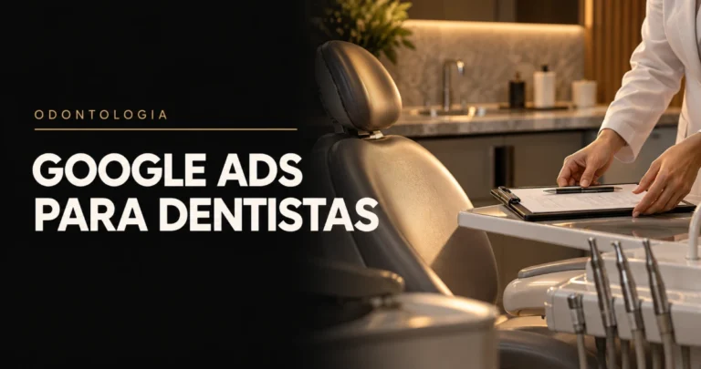 Consultório odontológico com cadeira de atendimento e profissional revisando uma prancheta